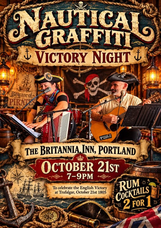 Nautical Graffiti Victory Night at The Britannia Inn, Portland, 21 October 2026, 7–9pm